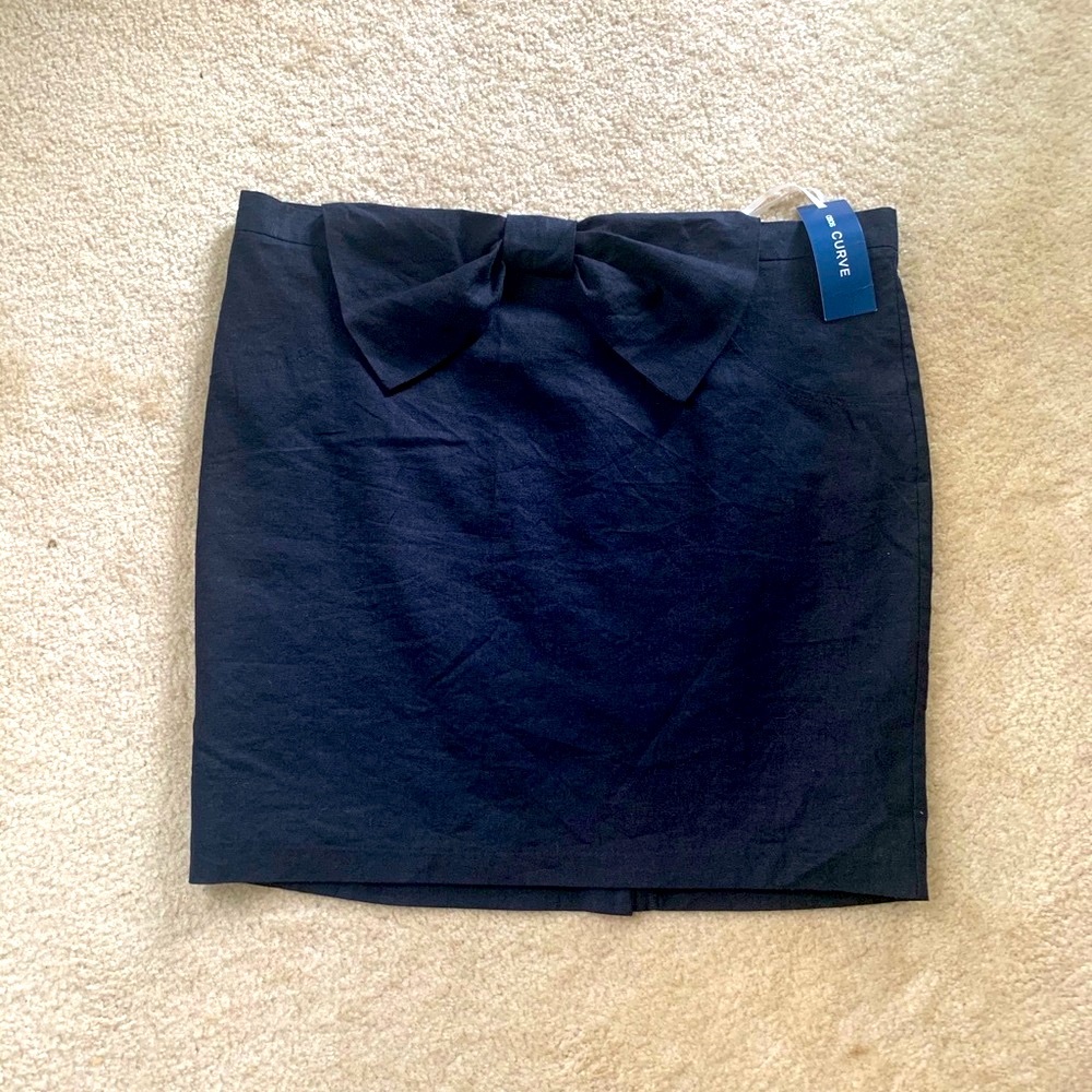 ASOS Black Curve A-line Linen Like Skirt NEW Size 16